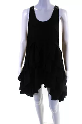 C Luce Women's Scoop Neck Sleeveless Ruffle Mini Dress Black Size S • $41.49