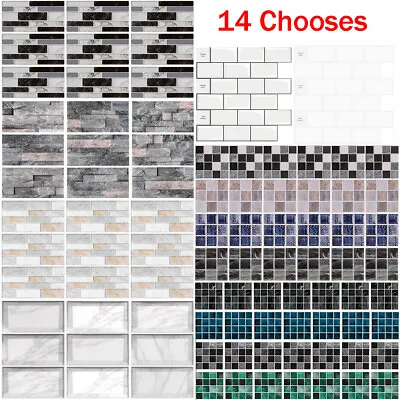 Mosaic Tiles Stickers Self-Adhesive Stick On Kitchen Home Wall Bathroom Decor UK • £3.68