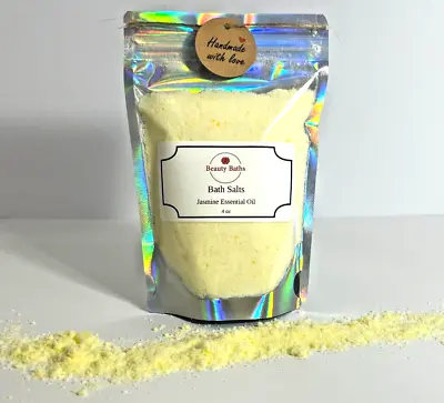 Jasmine Bath Salts Epsom Salt Bath Soak Gift For Her Therapeutic Body Soak • $7.71