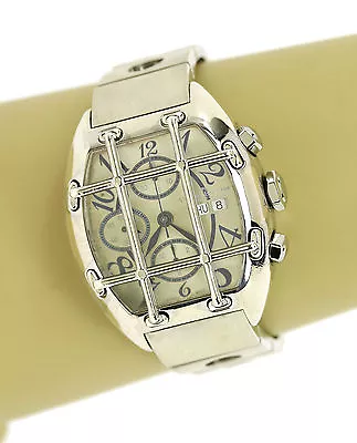 Van Der Bauwede Quarterback Sterling Silver Hefty Chronograph Wrist Watch • $4028.71