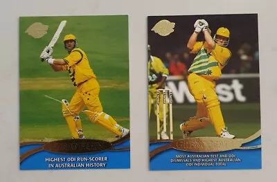 Topps Acb Gold Adam Gilchrist And Mark Waugh Record Cards Cricket Not Signed • $6.50