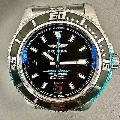 BREITLING SuperOcean 44 A17391 Date Black Dial Automatic Men's Watch Super Ocean • $2400