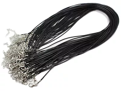 20 Black Korean Waxed Cord String Necklace Lobster Clasp 17  Fit DIY Pendant • $3.59