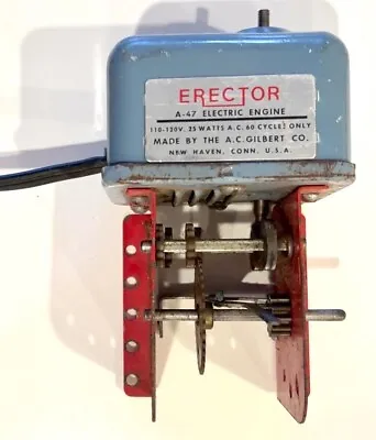 Vintage A C Gilbert Erector A-47 Motor & Gearbox-25 Watts-Late 1940's-See Video • $19.99