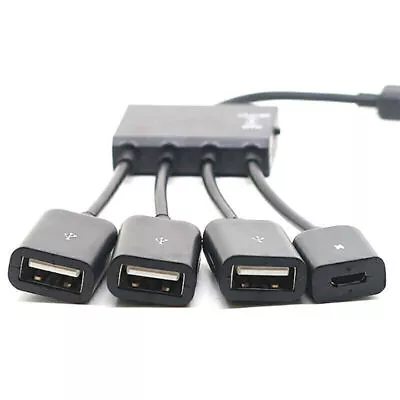 4 In 1 Micro USB Splitter HUB Multi-Port USB 2.0 OTG Host Adapter Charging Cable • $4.17