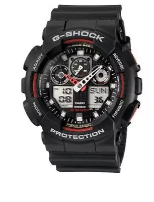 Casio G-Shock Digital Black Watch GA100-1A4 Resin World Time • $124.99