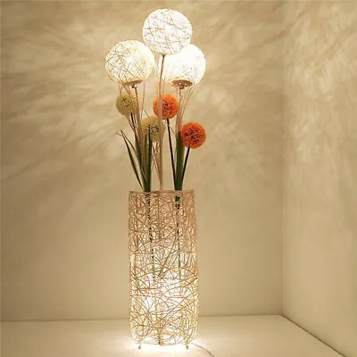 £50.96 • Buy LED Corner Floor Lamp Variable Color Rattan Light Dandelion Flowers Lantern Home