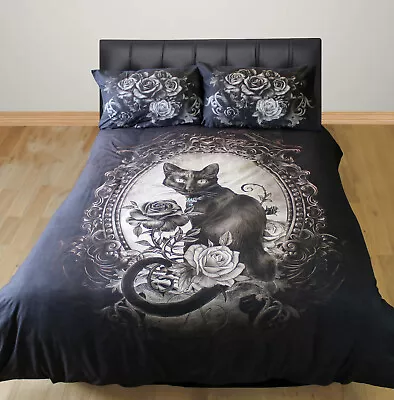 £14.99 • Buy Paracelsus Duvet Cover Set Alchemy Gothic Cat Pendant Mirror Rose Red Grey Black