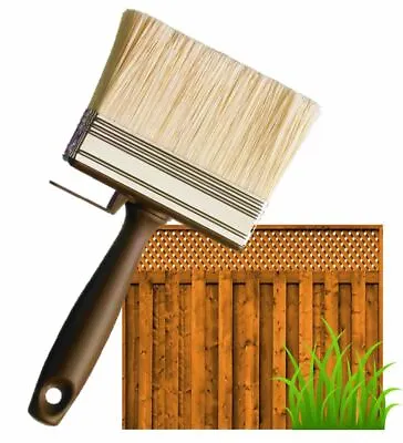 4  Shed Fence & Decking Paint Brush Garden Wall Timber Wood Block Paste Wide • £4.79