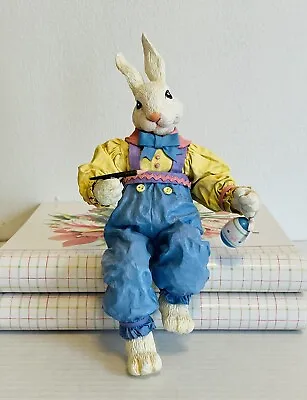 Midwest Of Cannon Falls Fabric Mache Easter Bunny Artist Seated Painter Egg • $30