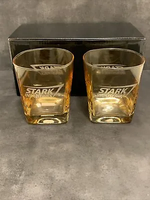 Stark Industries Whiskey Glasses 2016 Set Of 2 Marvel Iron Man READ DESCRIPTION • $22.97