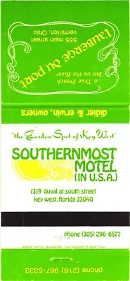 Southernmost Motel In USA L'Auberge Du Port French Inn Vintage Matchbook Cover • $9.99