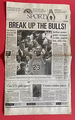 Chicago Bulls-nba Champions-miami Herald June 15 1998-michael Jordan-newspaper • $9.99