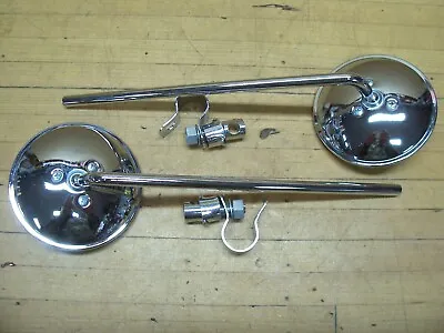 Vintage Chrome NOS Motorcycle Scooter Mirrors 10  TALL Cushman Vespa Lambretta • $38.99