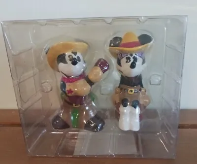 Cowboy Mickey And Cowgirl Minnie Mouse Salt And Pepper Shakers  • $13