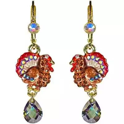 KIRKS FOLLY  Queen Of The Harvest Turkey Mystic Crystal Leverback Earrings Gt • $26.95