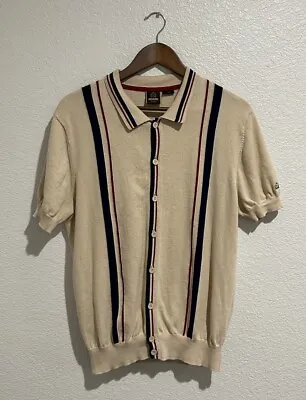 Merc London Button Up Knitted Cardigan Polo Shirt Adult Large Eden Ivory Mens • $49.99