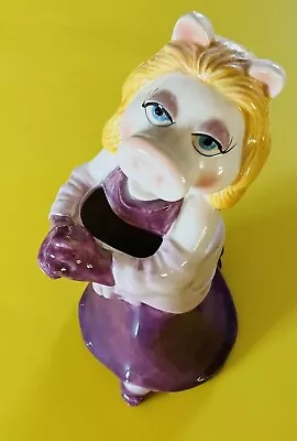 Vintage Ms Miss Piggy Vase Jim Henson Muppet Cleavage Planter Figurine Fashion ✨ • $17.95