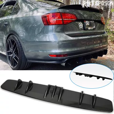 $40.46 • Buy For VW Jetta GLI Rear Lip Bumper Diffuser Shark Fin 7 Wing Spoiler Gloss Black