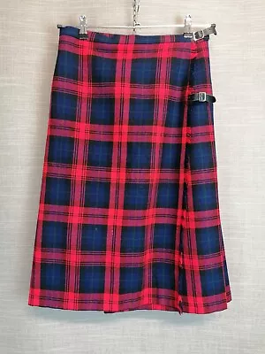 Vintage Moffat Weavers Scottish Red Tartan Kilt Skirt Uk Size 16 • $18.65