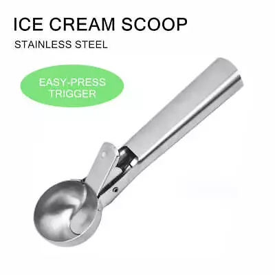 Stainless Steel Icecream Ice Cream Scoop Cookie Dough Potato Mash Spoon Trigger • $12.95