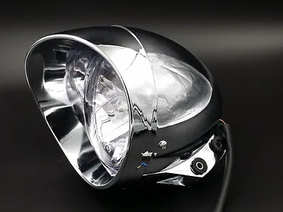 6 3/4  Motorcycle Chrome Big Bullet Headlight For Har-ley Chopper Touring Custom • $29.04