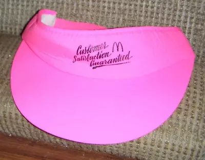 Vintage HOT PINK MCDONALD'S CUSTOMER SATISFACTION GUARANTEED VISOR Employee Hat • $12.99