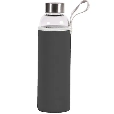 £10.99 • Buy Glass Water Bottle 550ml Drinking Sports Gym Protection Sleeve Carry Outdoor