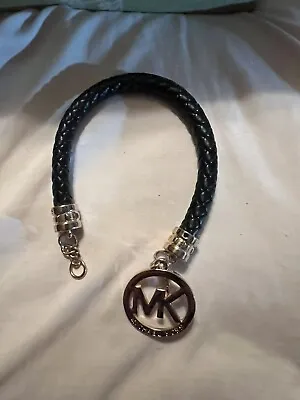 MICHAEL KORS Black Braided Leather Bracelet 7.5 Inches • $9.99