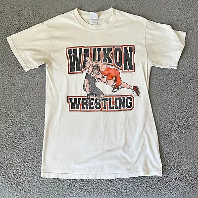 Vintage Wrestling Shirt Adult Small White School Cotton Casual Mens 90s Off • $28.75