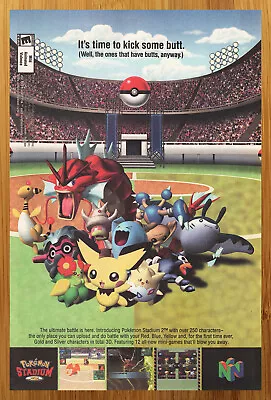 2001 Pokemon Stadium 2 N64 Print Ad/Poster Authentic Official Nintendo Promo Art • $19.49