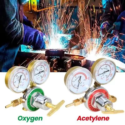 Oxygen Regulator &Acetylene Gas Regulator Victor Welding Cutting Torch Gauge Set • $53.99