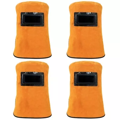  4 Pack Cowhide Welding Mask Welder Face Cover Handheld Helmet • £45.12