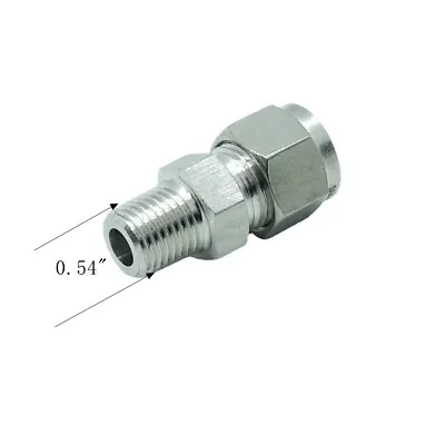 Stainless 304 Compression Fitting Male Connector 3/8  Tube OD X 1/4  NPT Adapter • $8.59