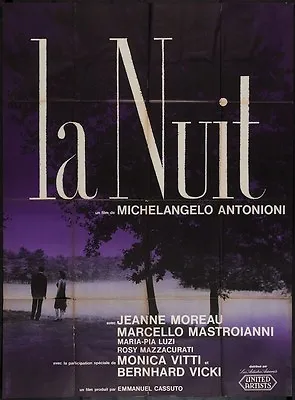 LA NOTTE The NIGHT French Grande Movie Poster ANTONIONI MOREAU VITTI MASTROIANNI • $350