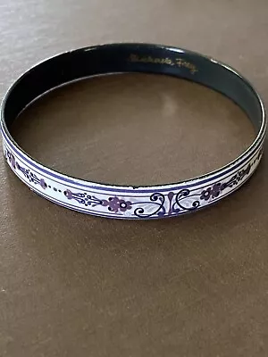 Vintage Designer Michaela Frey Blue Painted Enamel Bangle Bracelet Austria • $24.99