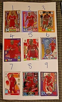 Select 1 Of Either A  Panini & Topps / Match Attax  Liverpool's Sadio Mane Cards • £1.25