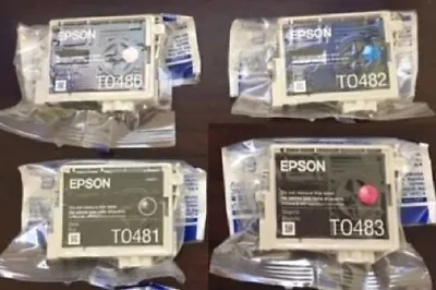 SET OF 4 NEW Genuine Sealed Bag Epson 48 K C M LM Ink Cartridges NO OUTER BOX • $25