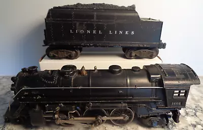 1946-47 Vintage Lionel #1666 O Gauge 2-6-2 Steam Loco + 2466w Whistling Tender • $149.99