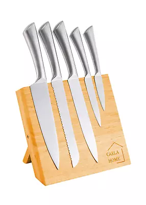 Natural Bamboo Magnetic Knife Block Holder With Strong Magnets For Home Kitchen • $38.40