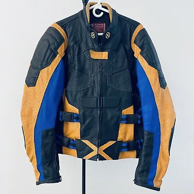 $149.99 • Buy X-Men Yellow & Black & Blue Motorcycle Leather Jacket