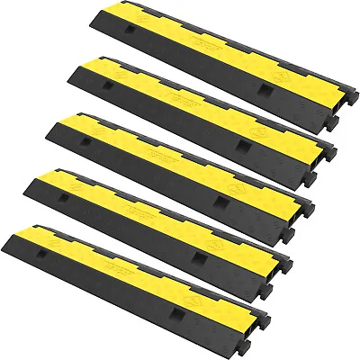 VEVOR Road Cable Protector Ramp 5 Packs 2-Channel Hose Floor Cable Ramp 11000LBS • £68.39