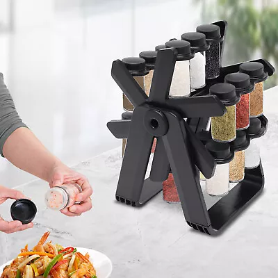 360° Rotating Spice Rack Kitchen Organizer With 18 Jars Seasoning Storage Set US • $24