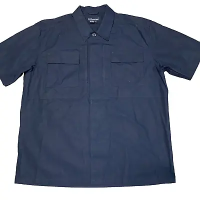 5.11 Tactical Series Shirt Mens XL-2X Midnight Navy Blue Button S/S Work Uniform • $24.95