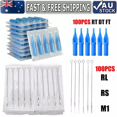 200pcs Mixed Tattoo Needles RL RS & Tattoo Nozzle Tips Set RT FT FT Disposable • $27.89