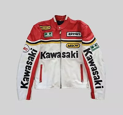 Kawasaki Inspired Bomber Racing High-quality MotoGP Cowhide Leather Biker Jacket • $64.99