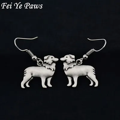 £2.99 • Buy Stunning Silver Tone Pair Of Border Collie Dog Earrings .With Organza Bag .....