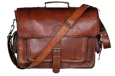 Men's Genuine Vintage Leather Messenger Bag Shoulder Laptop Bag Briefcase 16  • $82.50