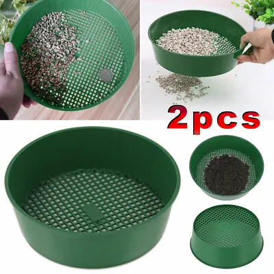 2Pcs Garden Sieve Composy Soil Sand Green Stone Mesh Soil Sieve Small Gravel UK • £10.06