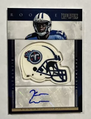 2012 Panini Prominence /90 Kendall Wright Autograph Helmet Relic Rookie Card! • $5.99